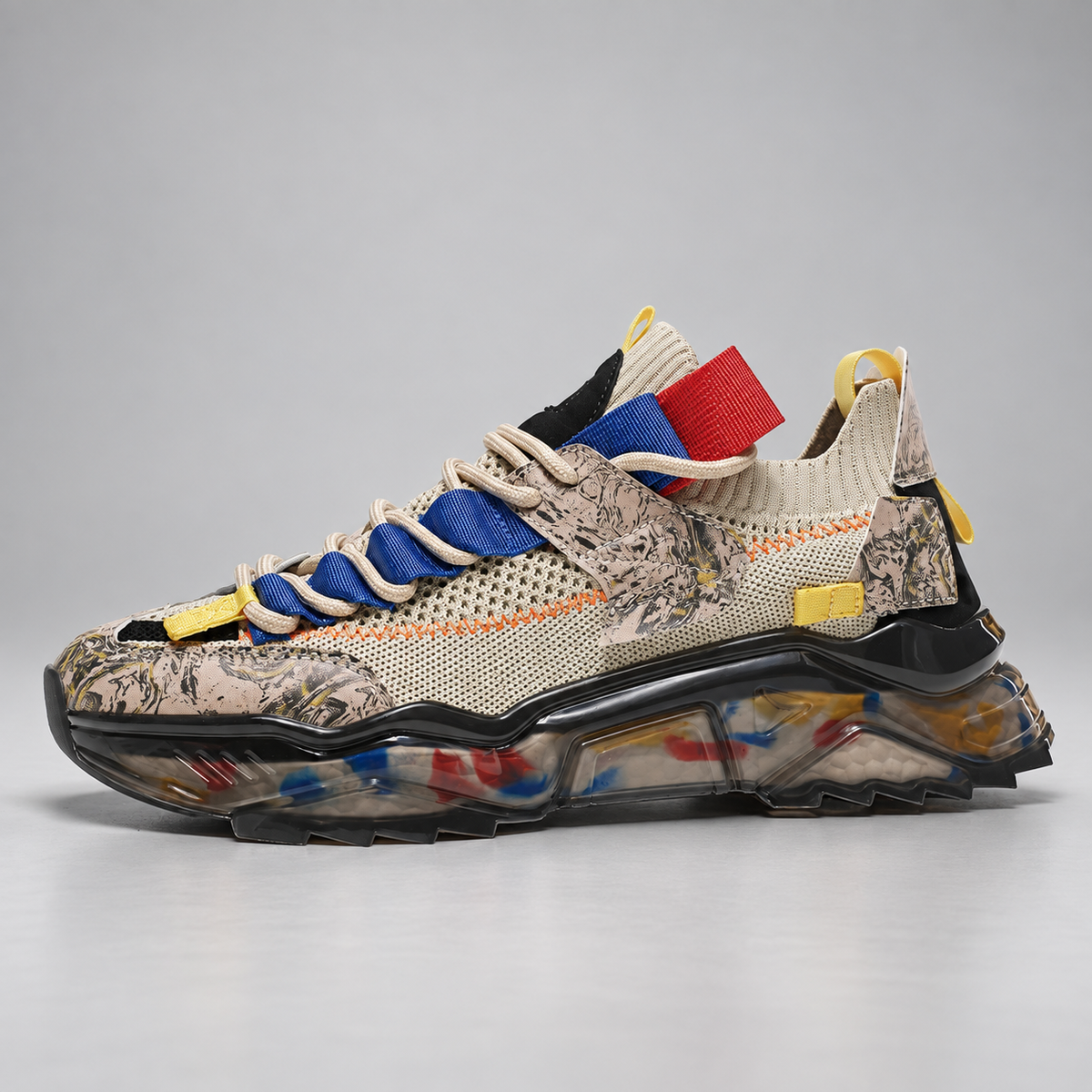 Rocco Men’s Chunky Graphic Lace-Up Sneakers