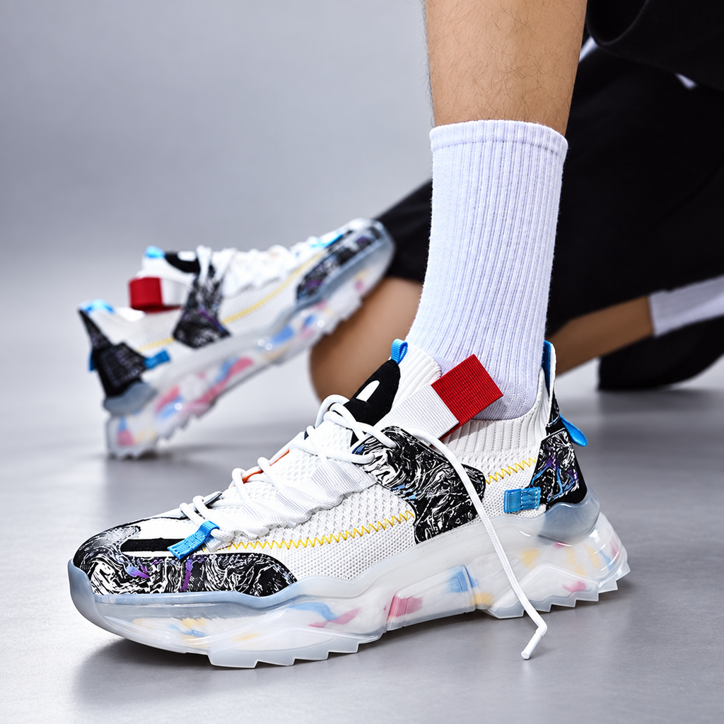 Rocco Men’s Chunky Graphic Lace-Up Sneakers