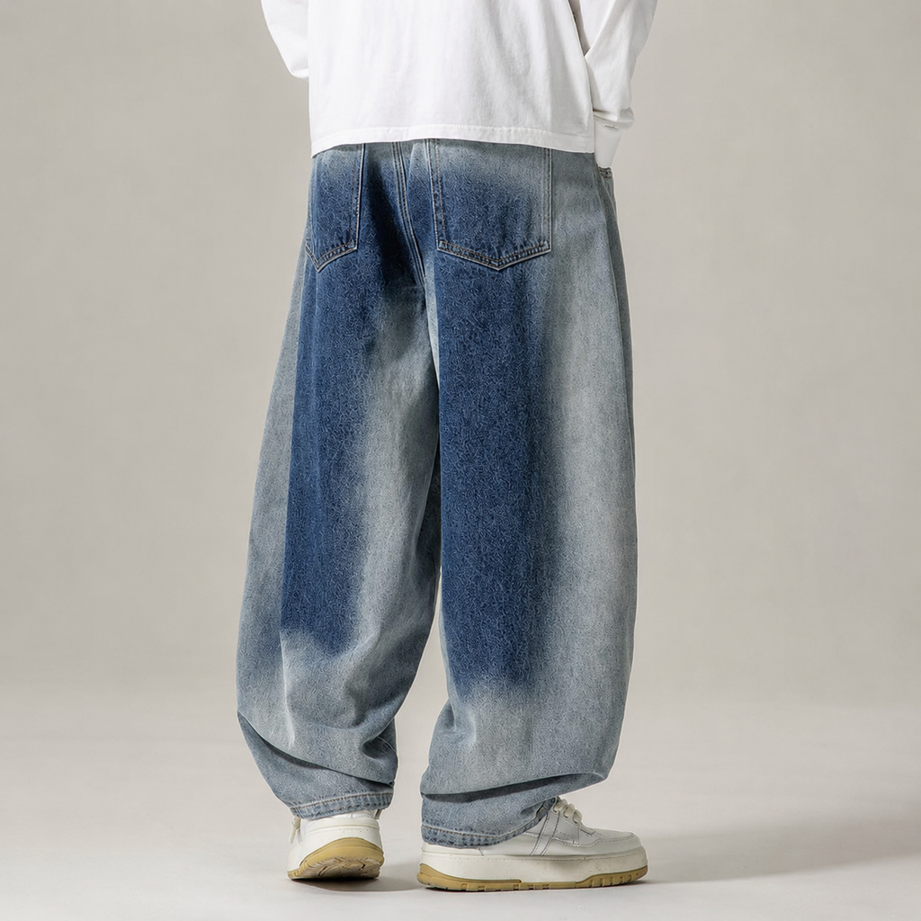 Rocco Men’s Gradient Wash Balloon-Leg Denim Jeans