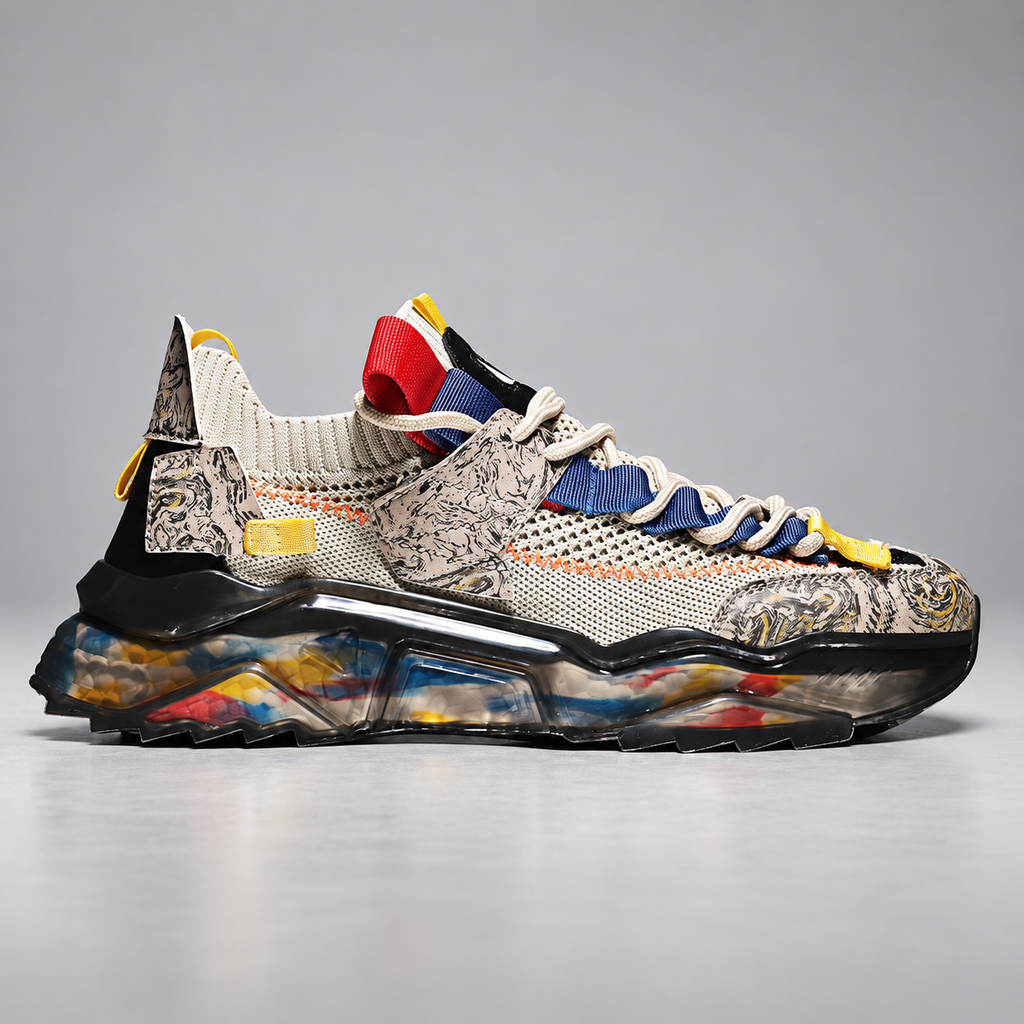 Rocco Men’s Chunky Graphic Lace-Up Sneakers