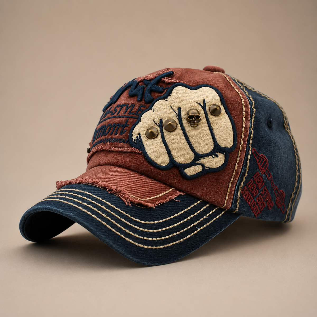 Rocco Men's Fist Graphic Denim Baseball Cap
