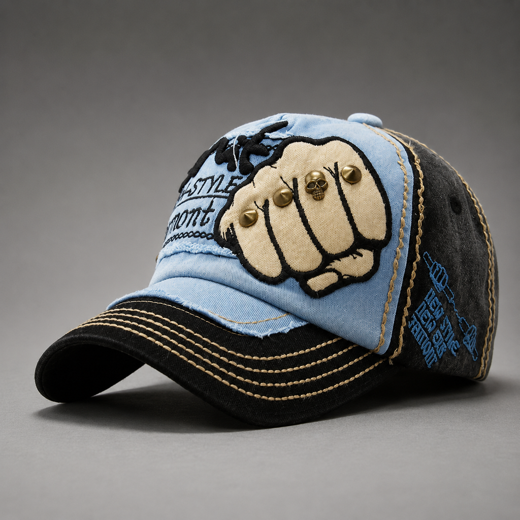 Rocco Men's Fist Graphic Denim Baseball Cap