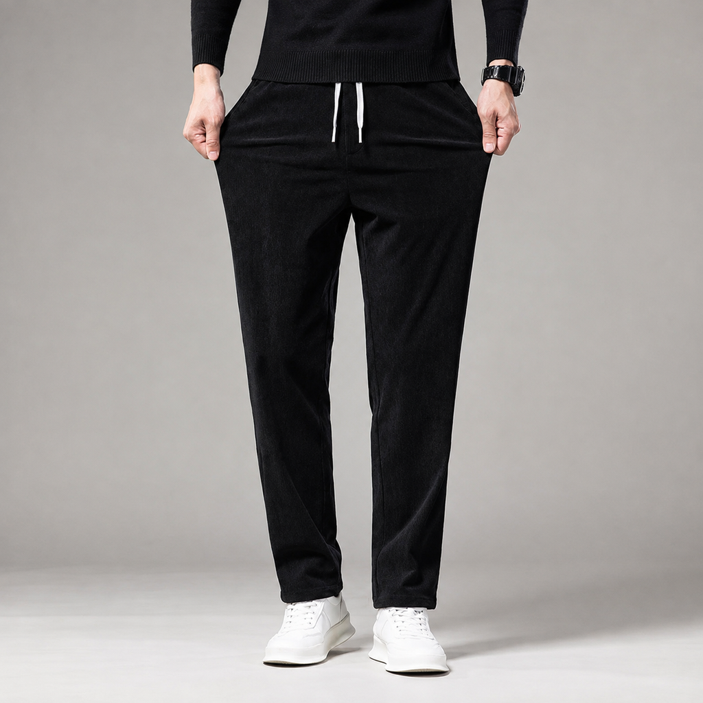 Roman Men's Corduroy Pants – Straight Fit Soft Casual Trousers