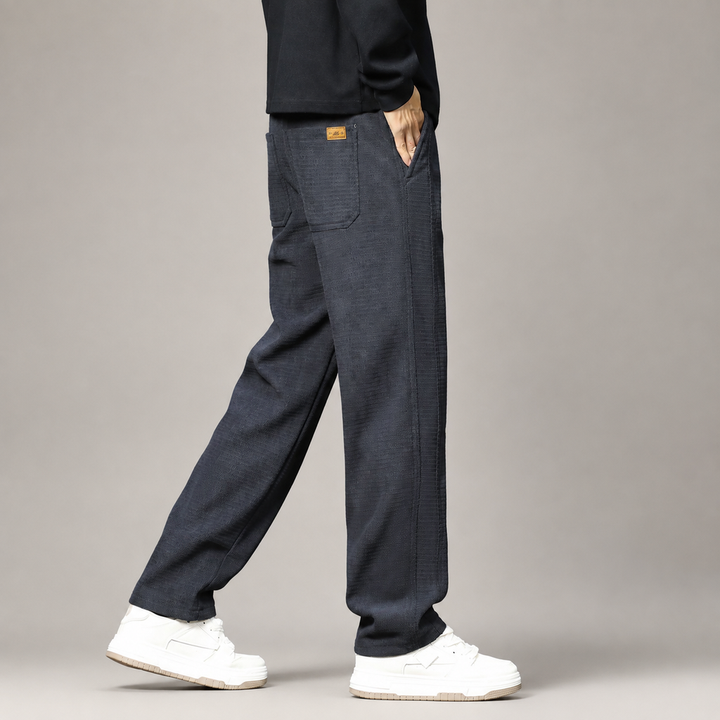Roman Men’s Drawstring Straight-Leg Casual Pants