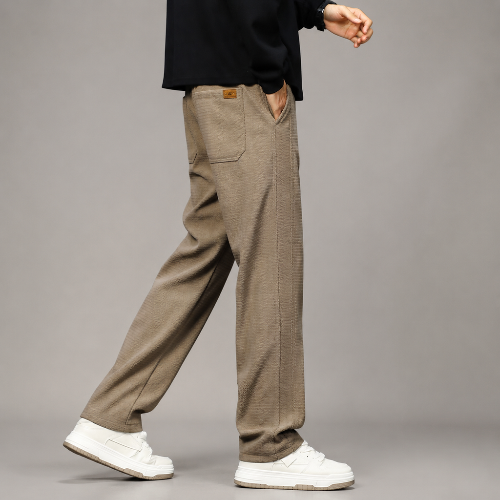 Roman Men’s Drawstring Straight-Leg Casual Pants
