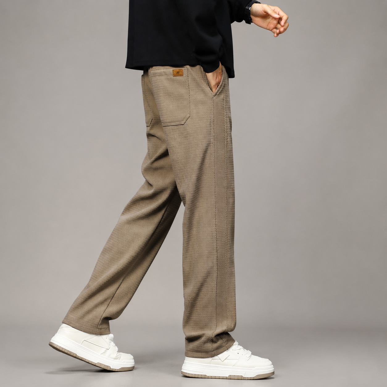 Roman Men’s Drawstring Straight-Leg Casual Pants