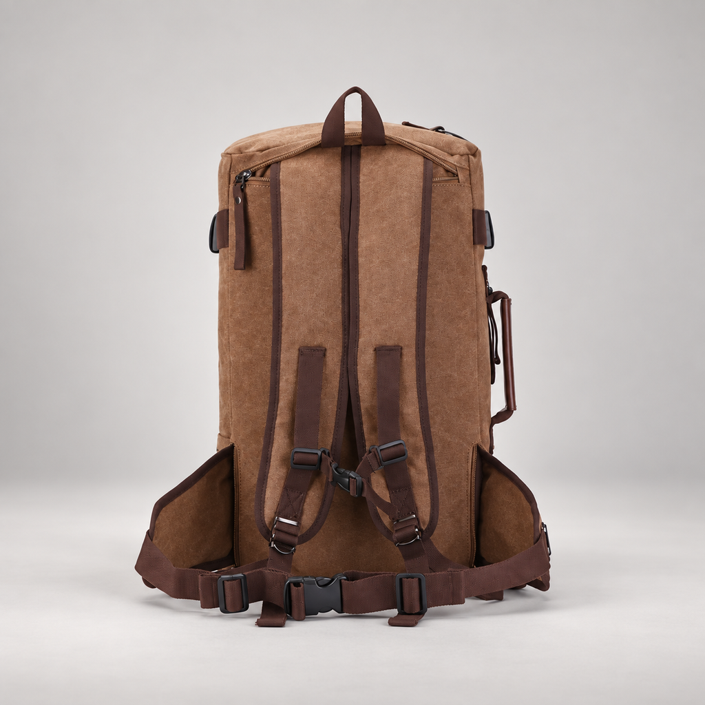Ronan Canvas-Look Travel Backpack with Compression Straps and Front Pocket