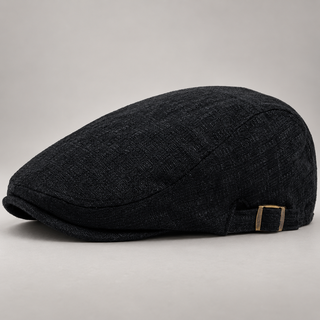 Rupert Men’s Flat Cap with Adjustable Side Buckle