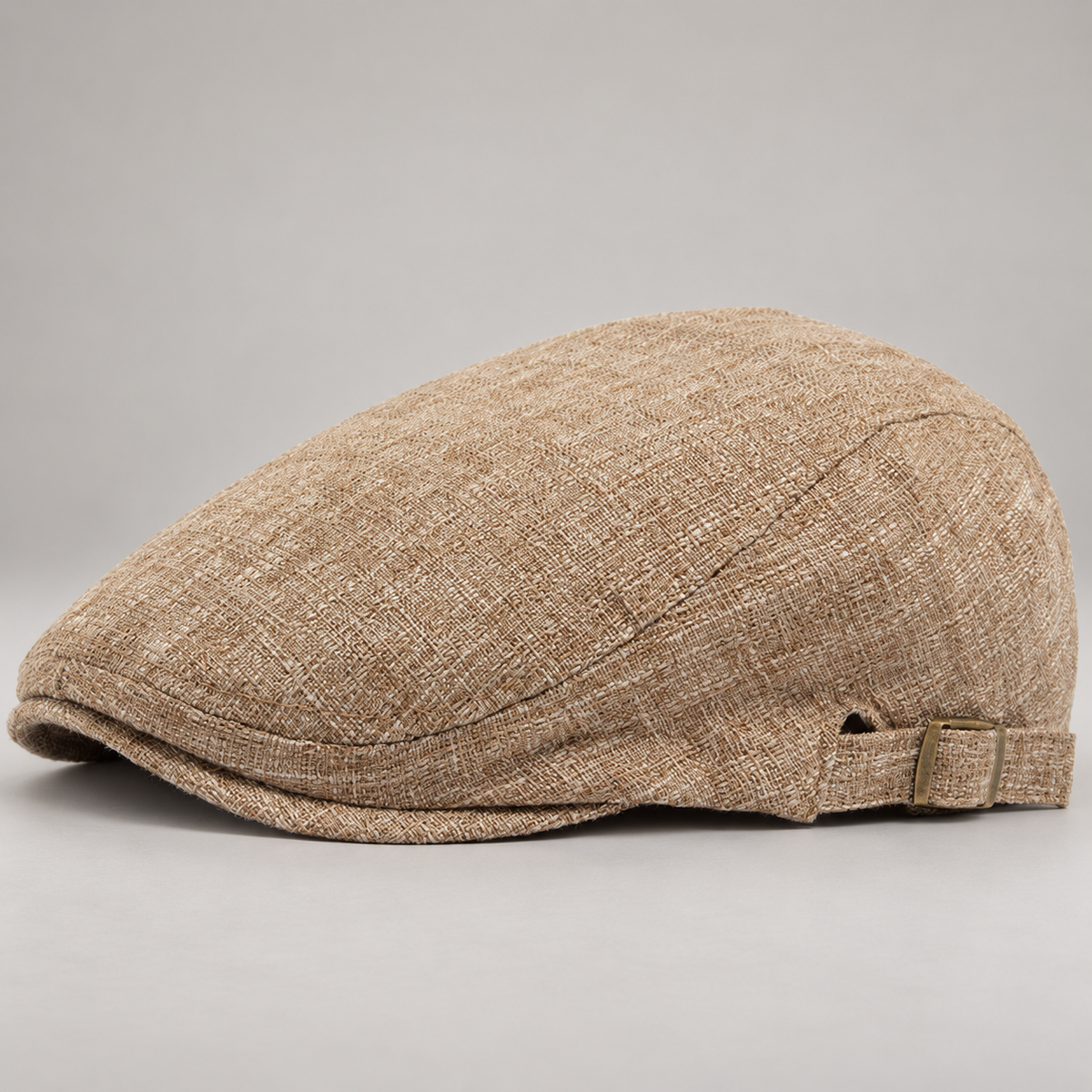 Rupert Men’s Flat Cap with Adjustable Side Buckle