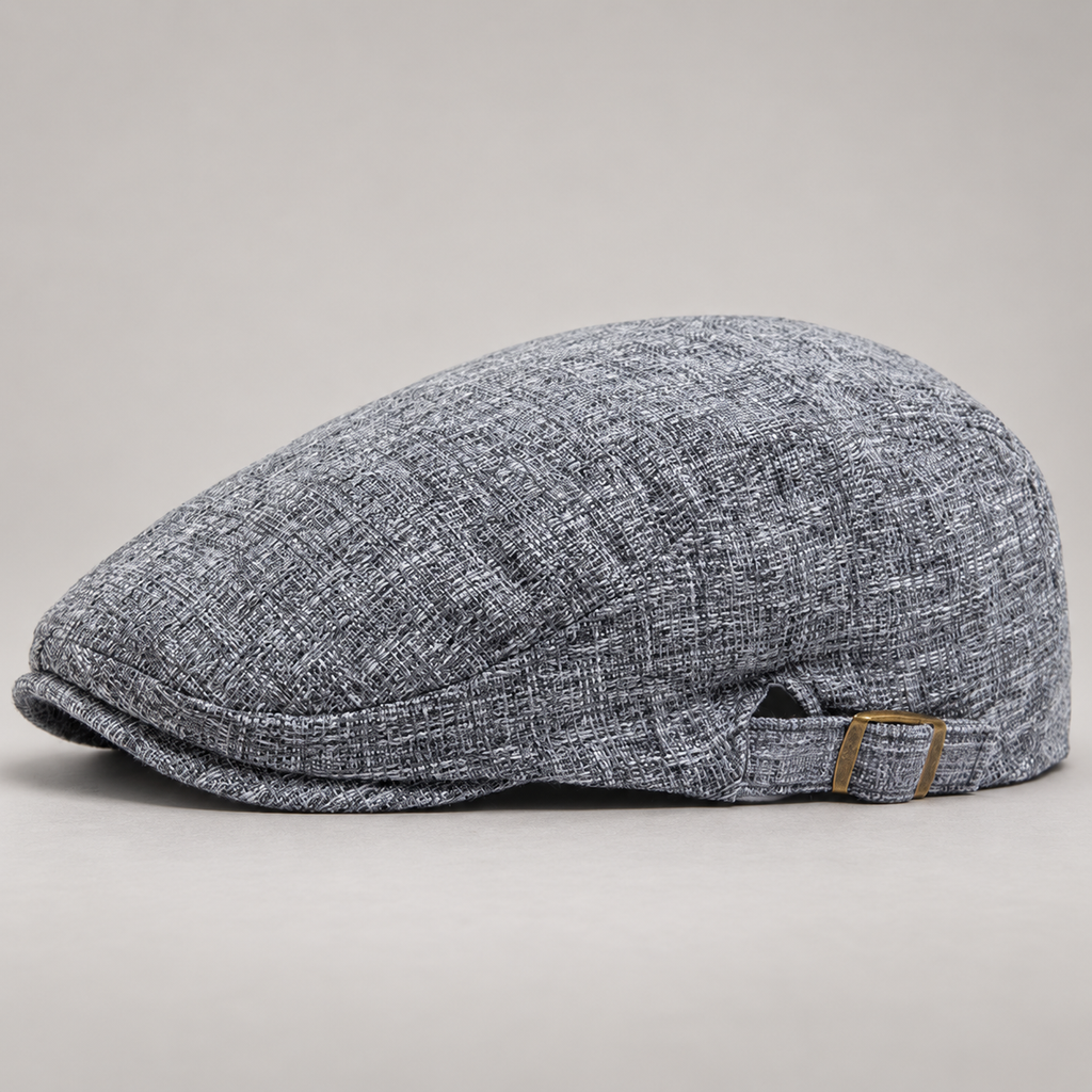 Rupert Men’s Flat Cap with Adjustable Side Buckle