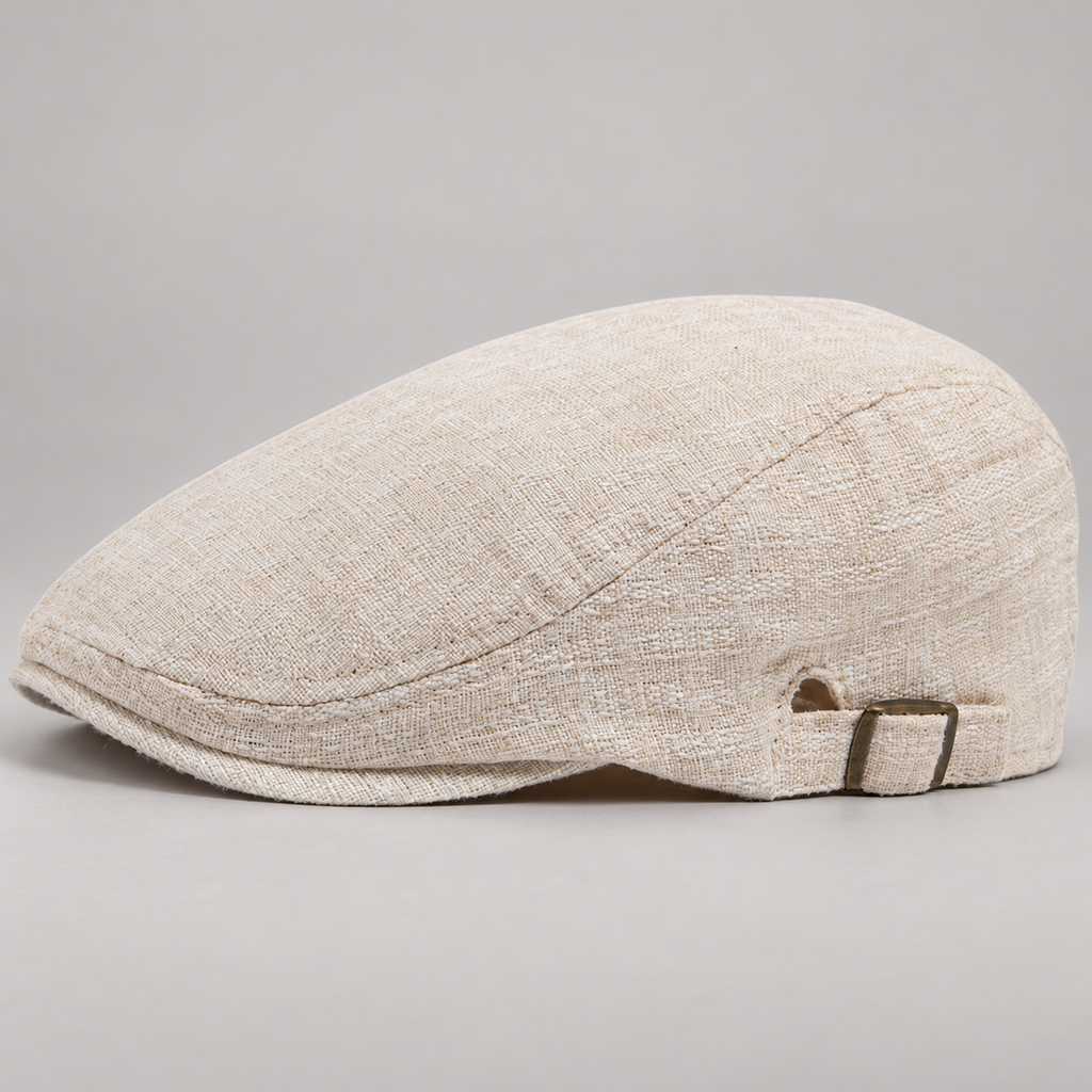 Rupert Men’s Flat Cap with Adjustable Side Buckle