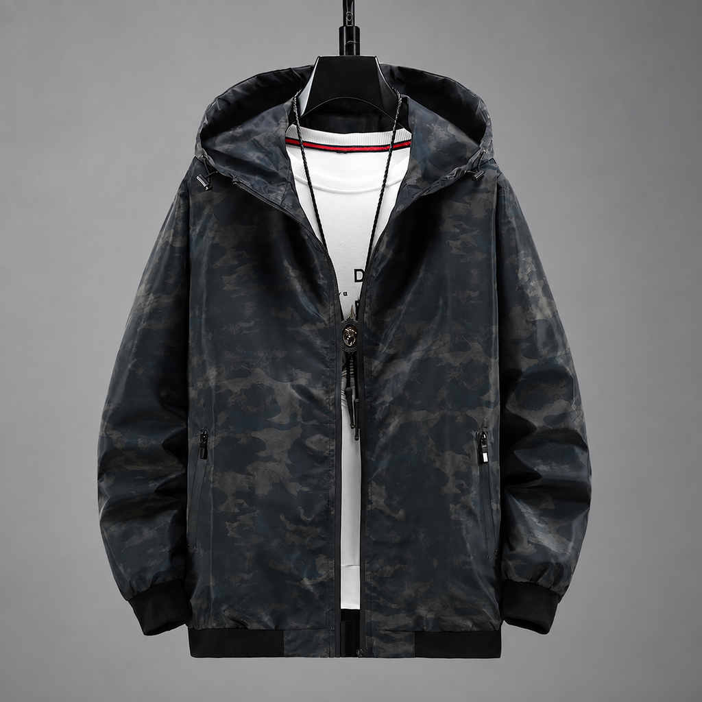 Ryan Hooded Camouflage Zip Jacket