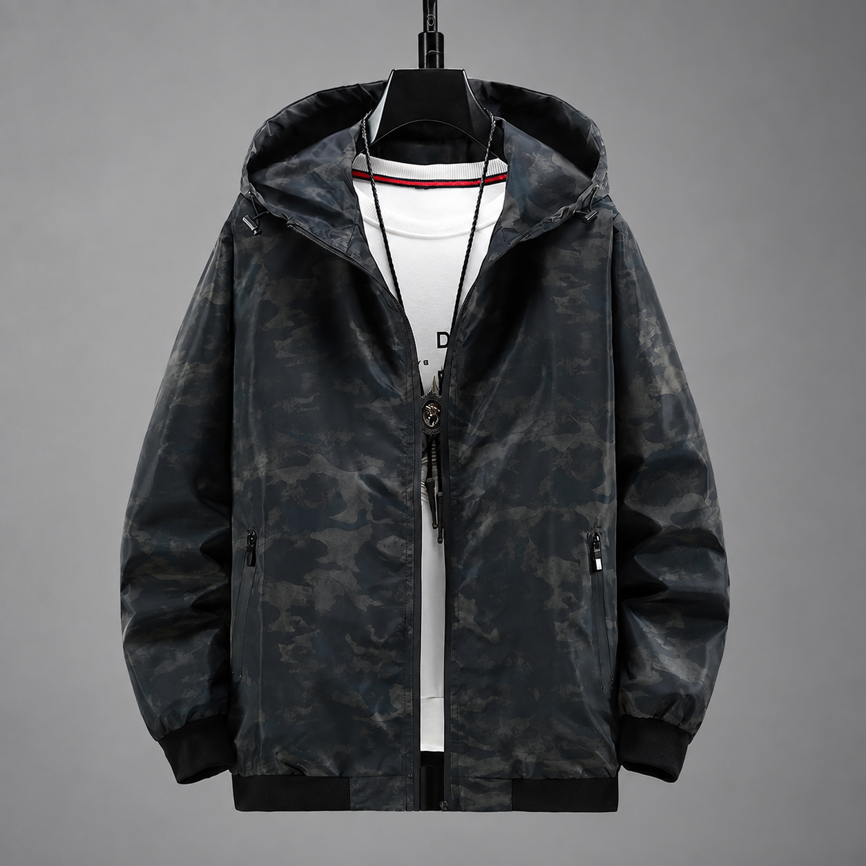 Ryan Hooded Camouflage Zip Jacket