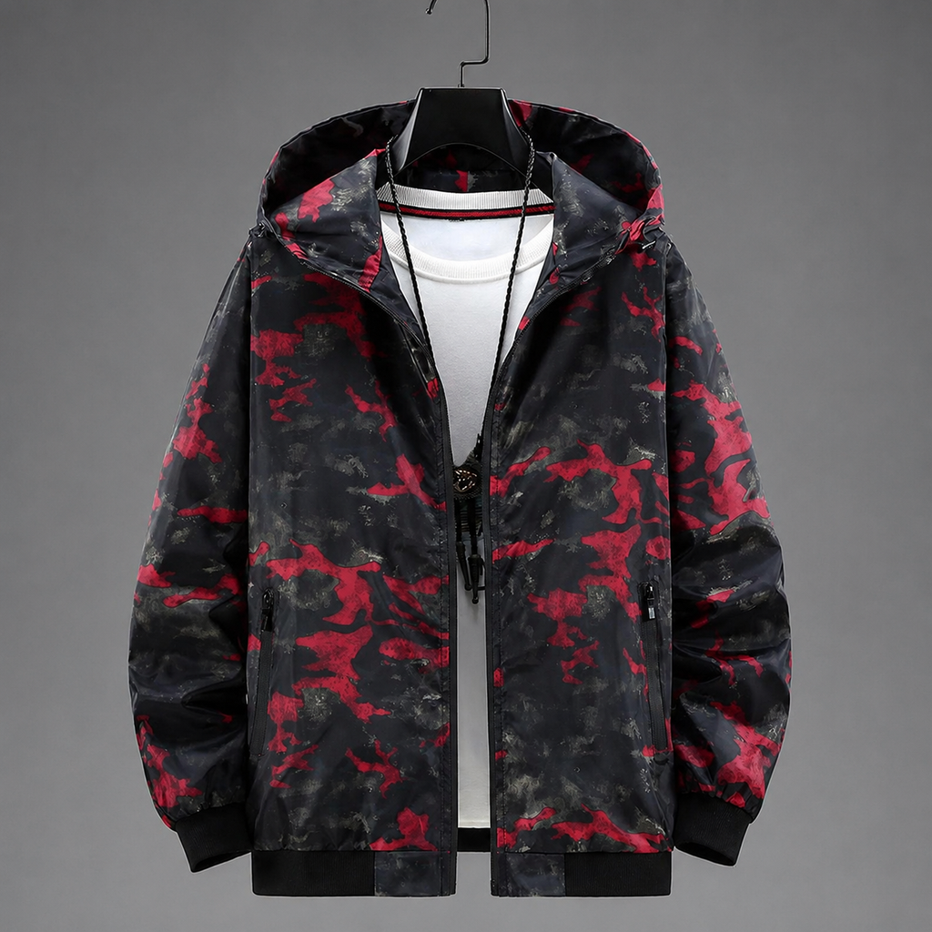 Ryan Hooded Camouflage Zip Jacket