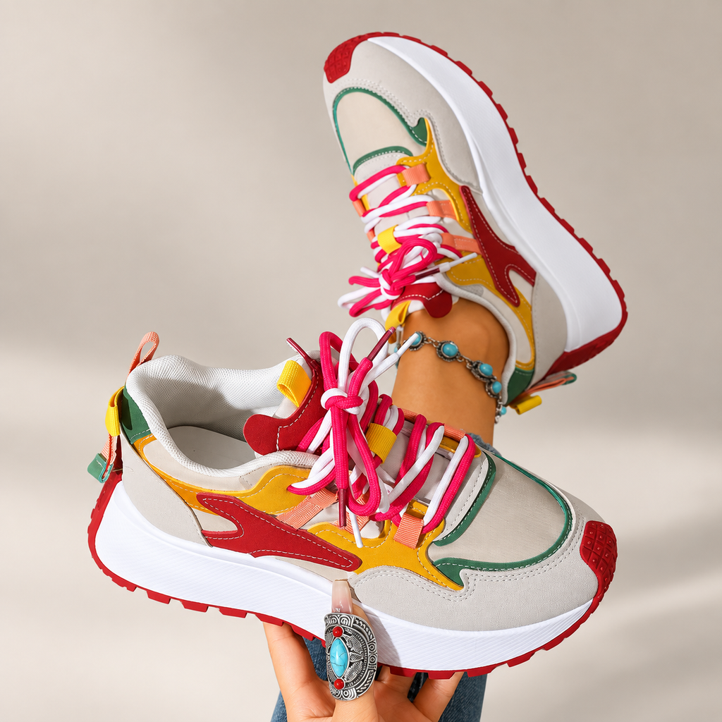 Sabine Women’s Color Block Chunky Lace-Up Sneakers