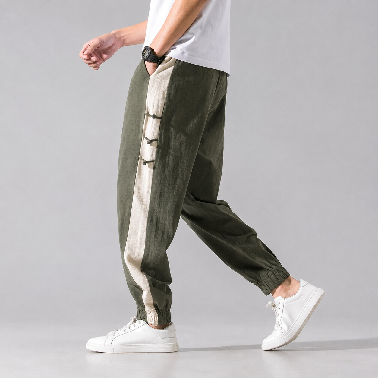 Sawyer Men's Cotton Linen Pants – Lightweight Tailored Drawstring Trousers