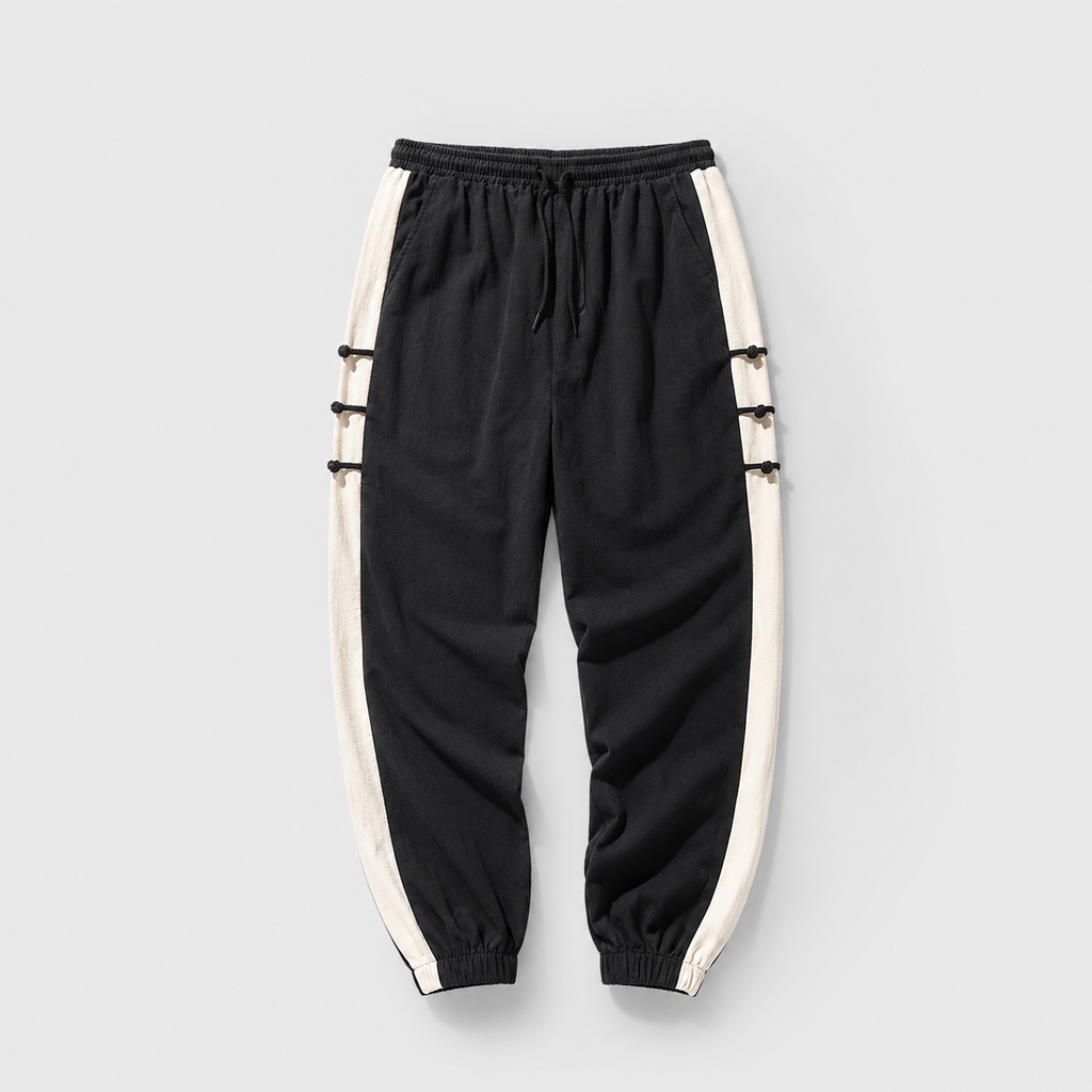 Sawyer Men's Cotton Linen Pants – Lightweight Tailored Drawstring Trousers