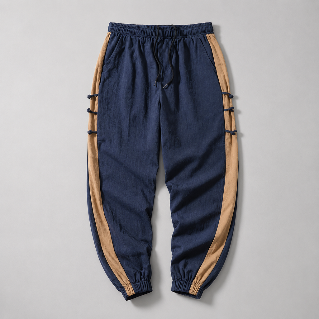 Sawyer Men's Cotton Linen Pants – Lightweight Tailored Drawstring Trousers