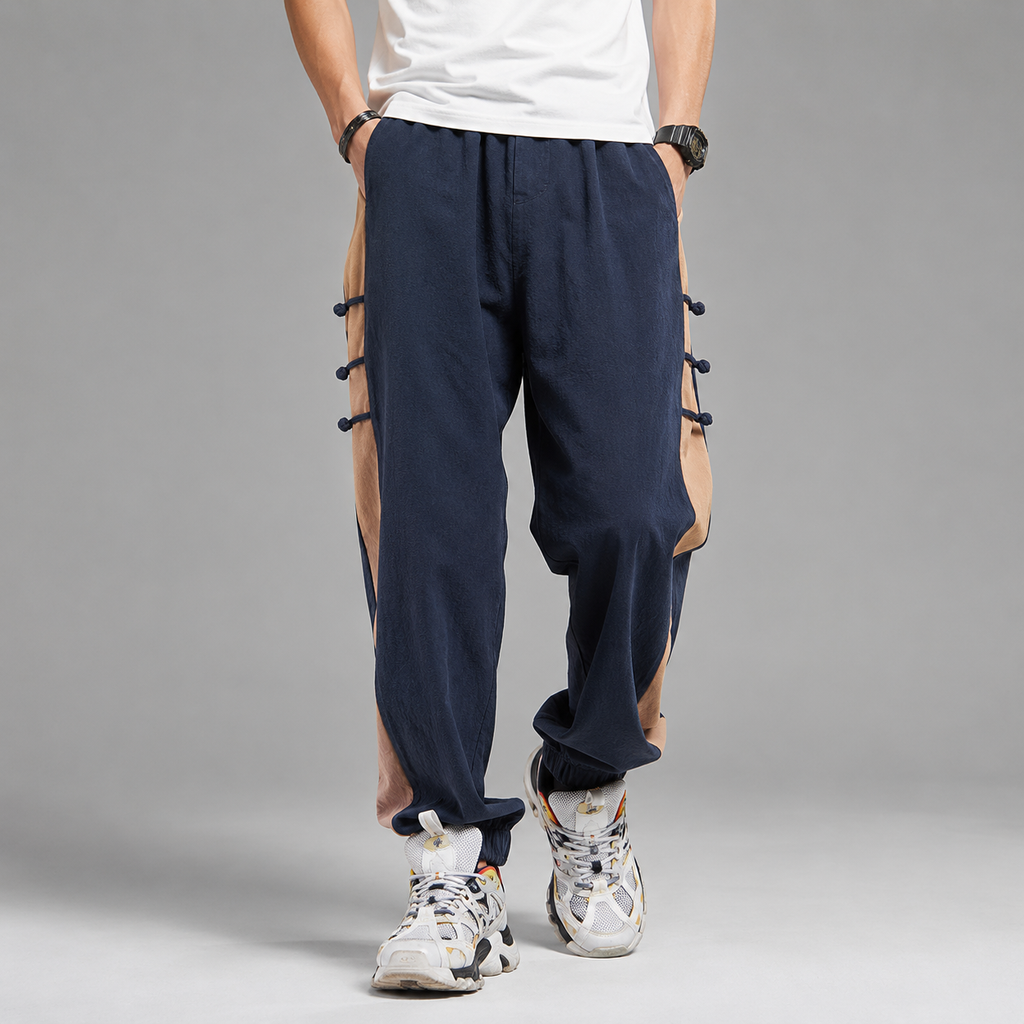 Sawyer Men's Cotton Linen Pants – Lightweight Tailored Drawstring Trousers