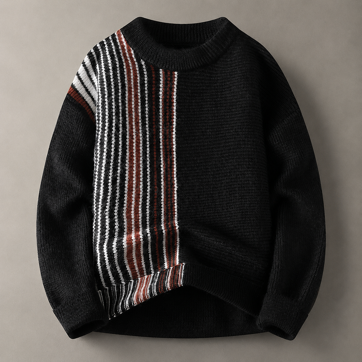 Sherman Textured Stripe Knit Crewneck Sweater