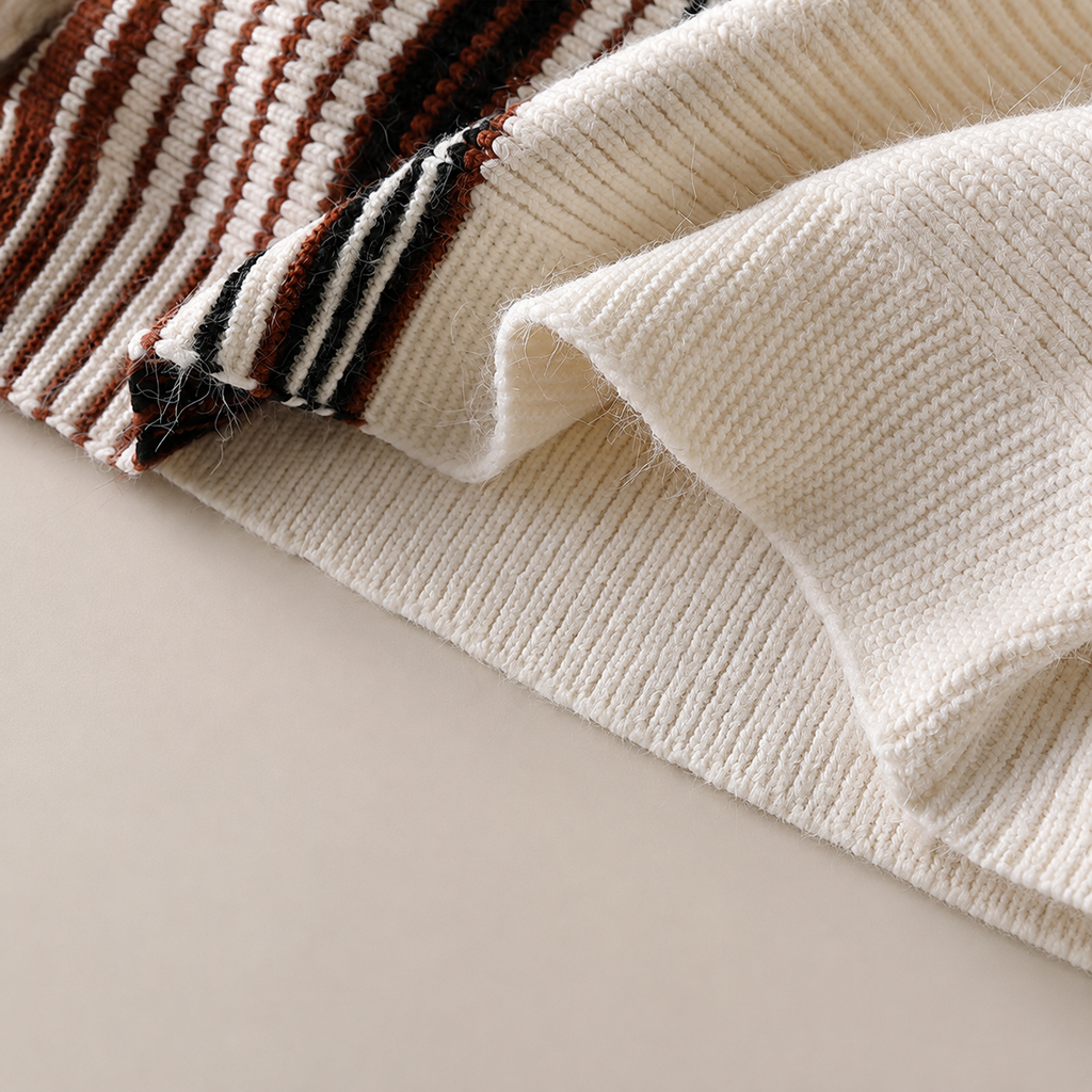 Sherman Textured Stripe Knit Crewneck Sweater
