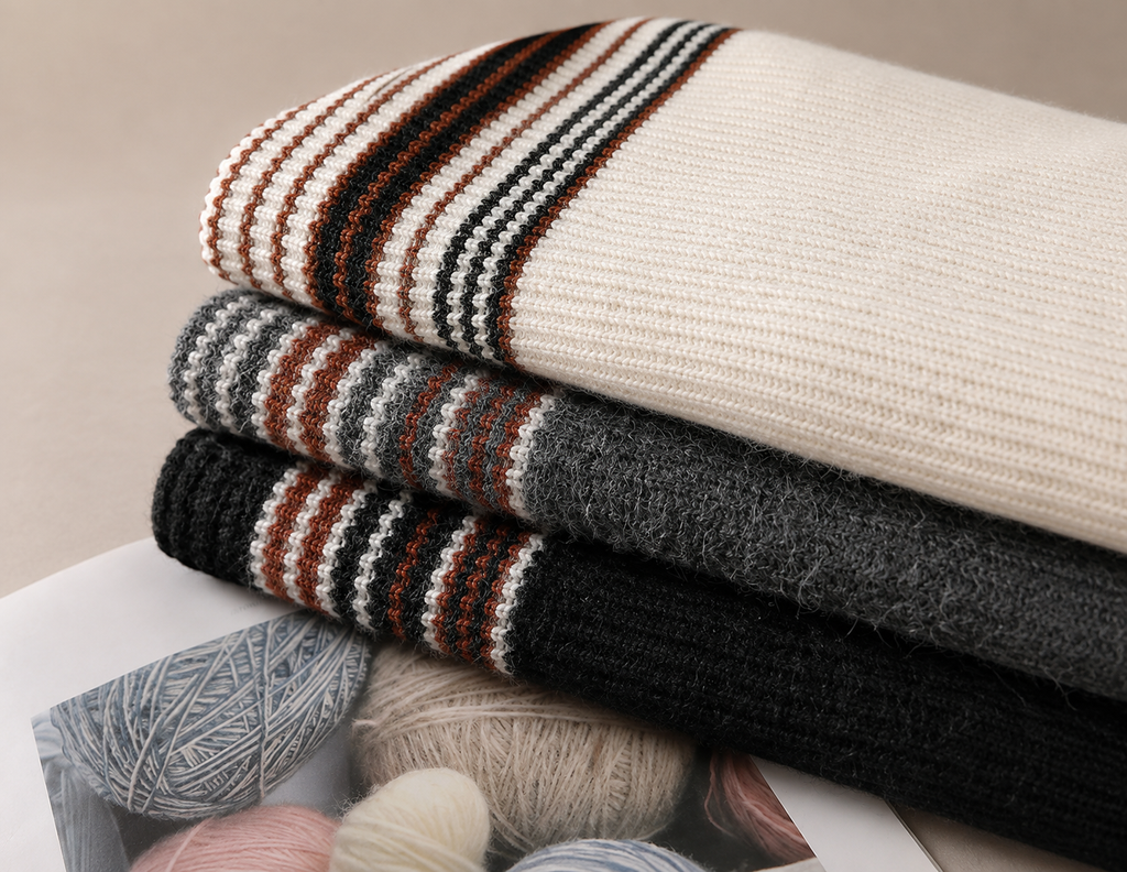 Sherman Textured Stripe Knit Crewneck Sweater