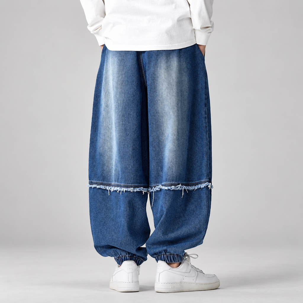 Soren Men’s Oversized Distressed Denim Jogger Pants