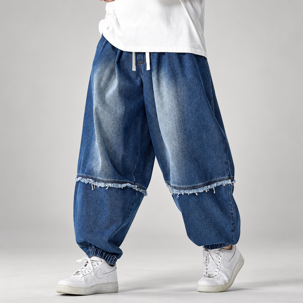 Soren Men’s Oversized Distressed Denim Jogger Pants