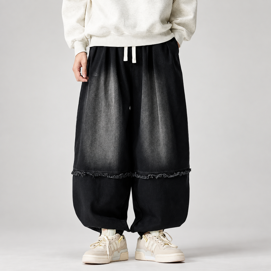 Soren Men’s Oversized Distressed Denim Jogger Pants
