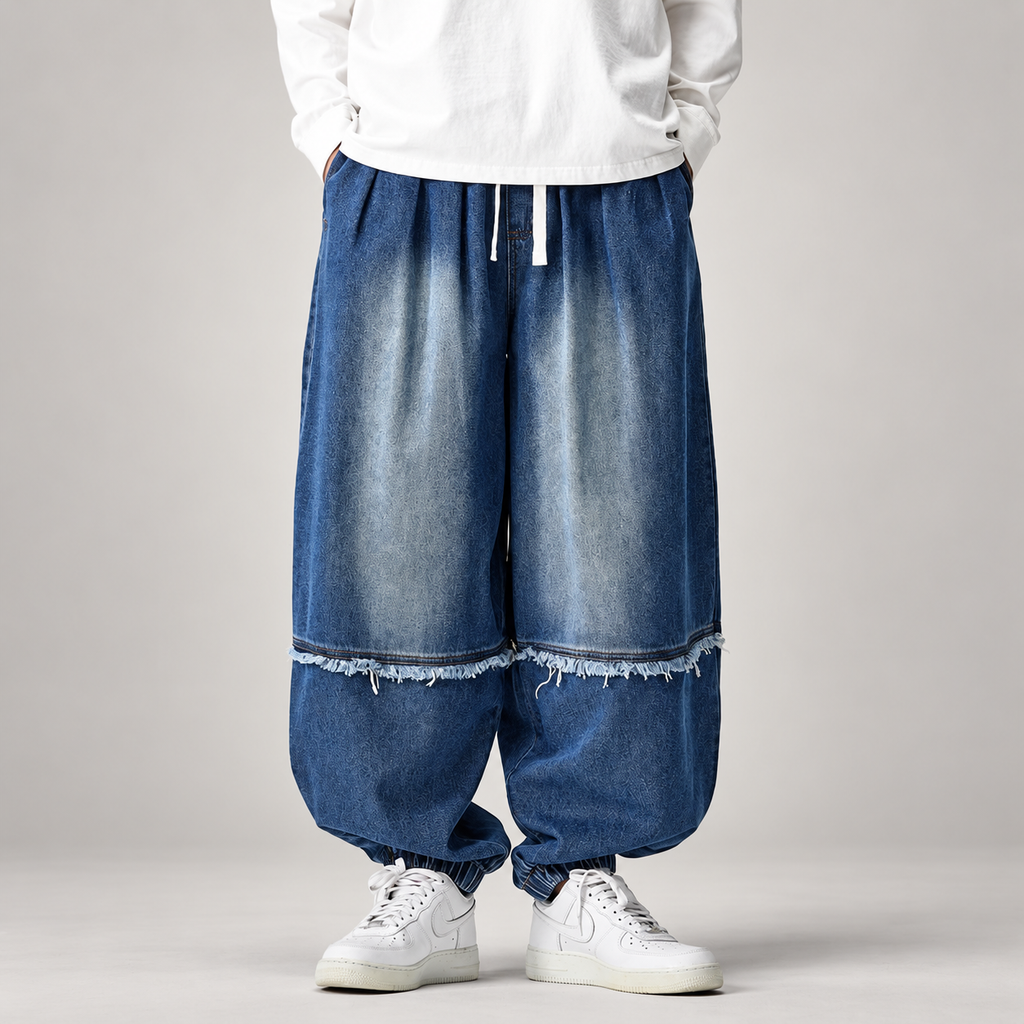 Soren Men’s Oversized Distressed Denim Jogger Pants