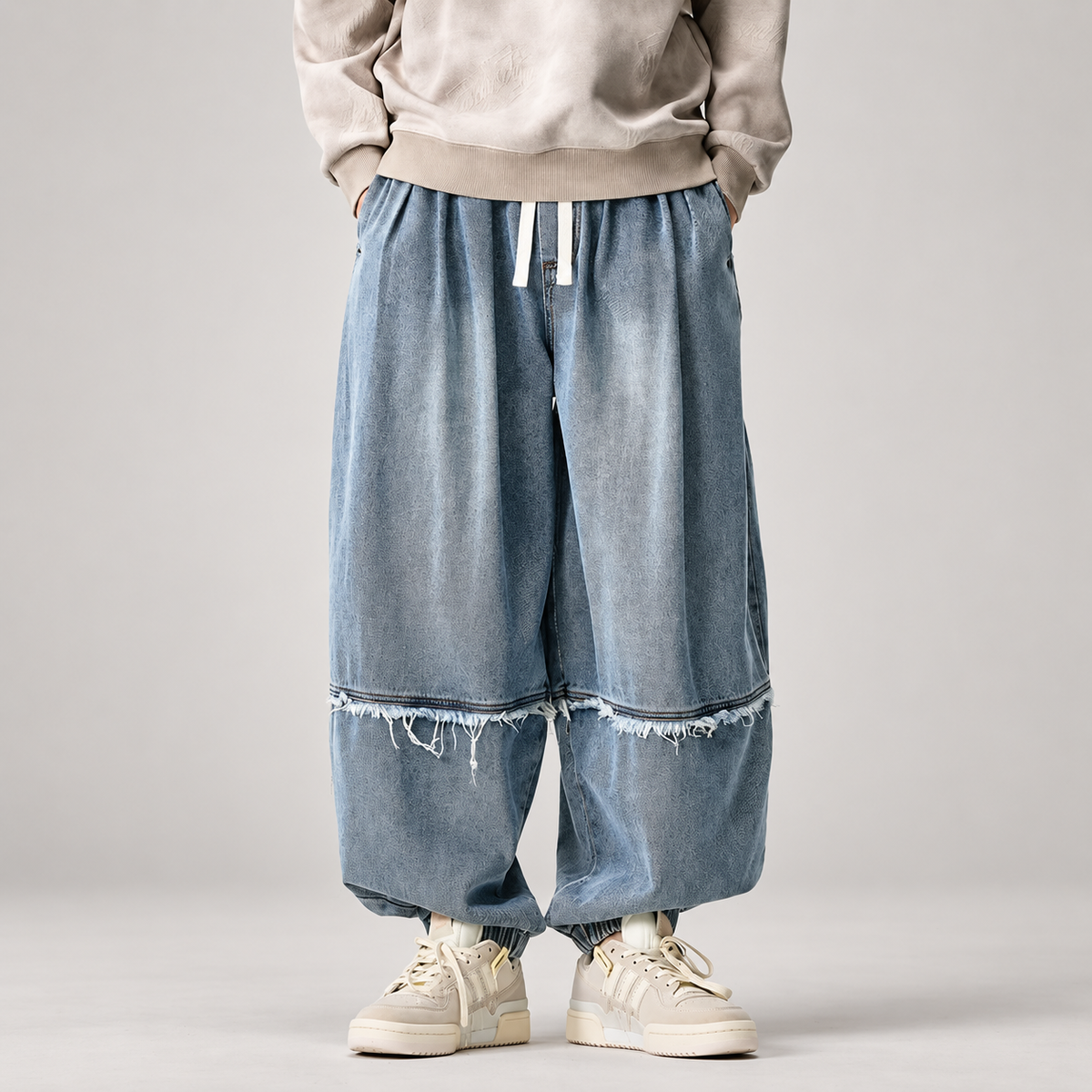 Soren Men’s Oversized Distressed Denim Jogger Pants