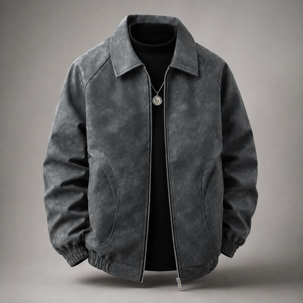 Spencer Men's Bomber Jacket – Smooth Zip-Up Casual Jacket with Lining