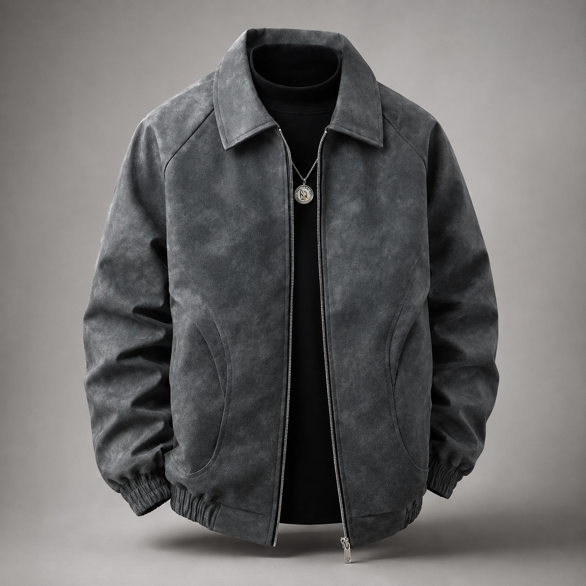 Spencer Men's Bomber Jacket – Smooth Zip-Up Casual Jacket with Lining