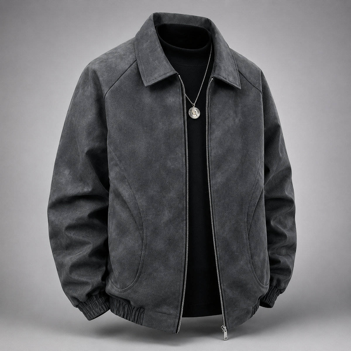 Spencer Men's Bomber Jacket – Smooth Zip-Up Casual Jacket with Lining