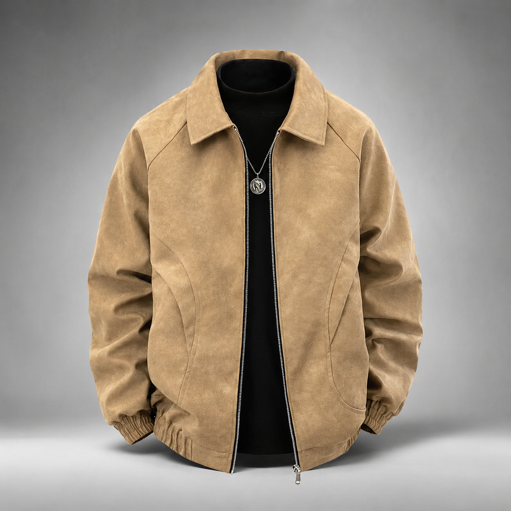 Spencer Men's Bomber Jacket – Smooth Zip-Up Casual Jacket with Lining