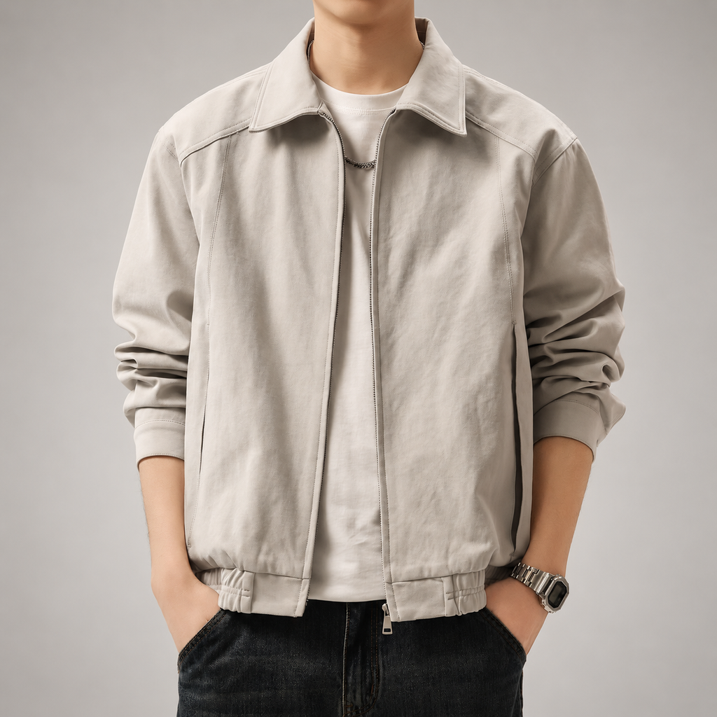 Ross Men’s Collared Zip-Up Bomber Jacket