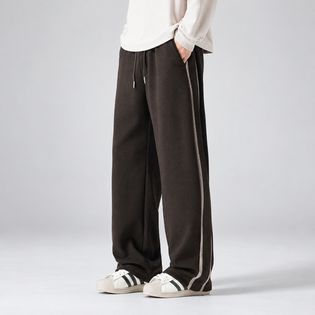 William Men’s Relaxed Contrast-Stripe Pants with Pockets