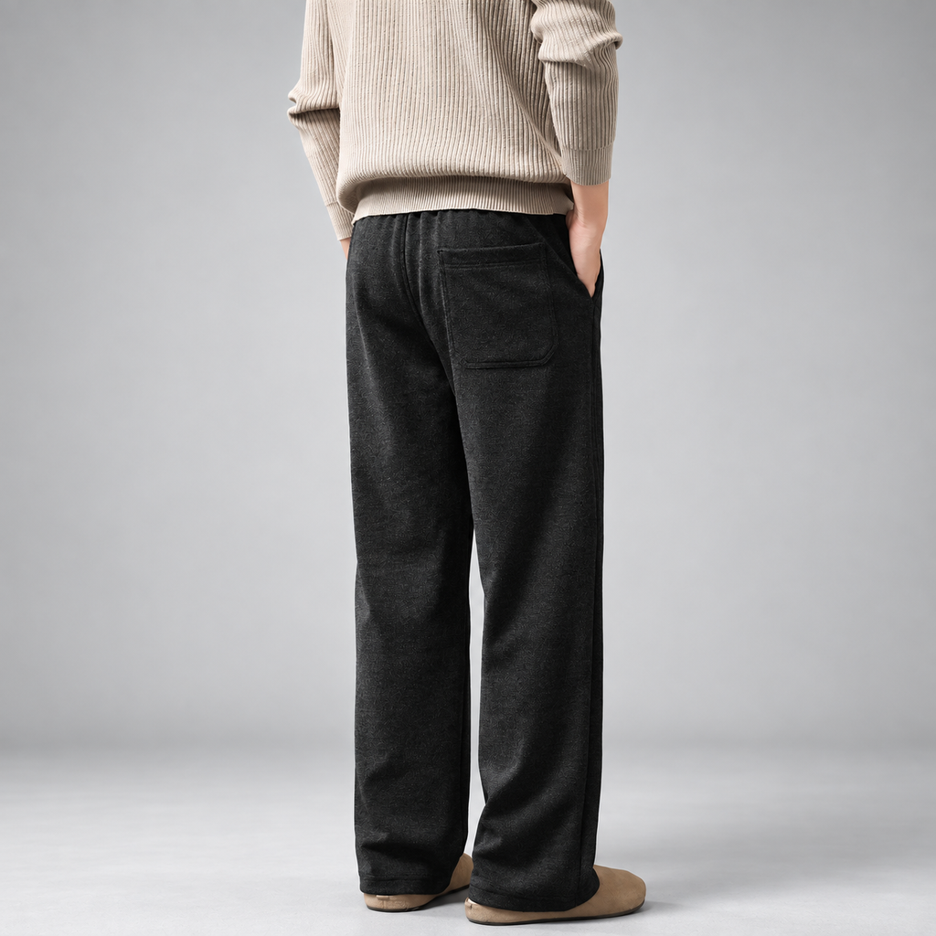 Leandro Men's Wide-Leg Drawstring Pants with Side Pockets