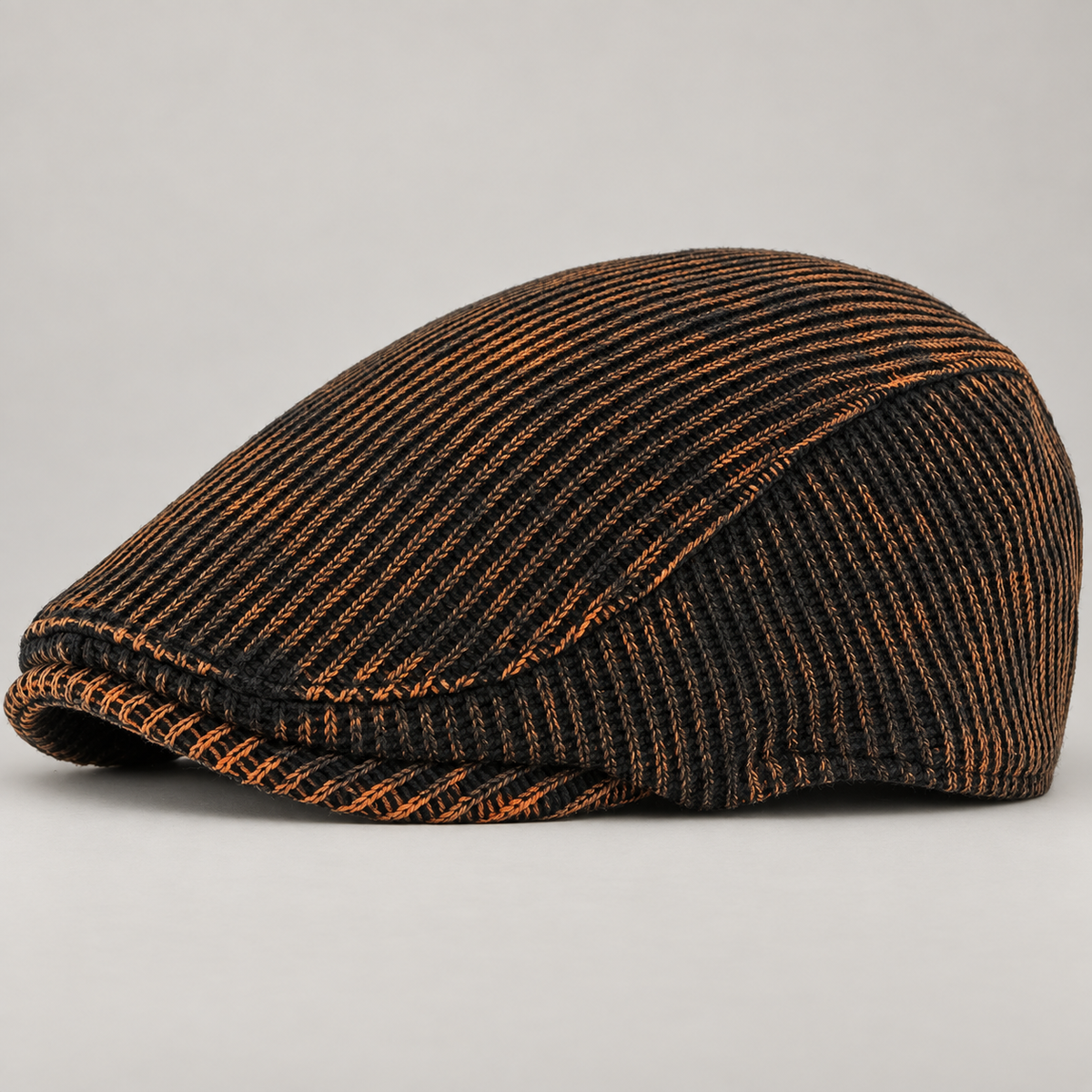 Sullivan Textured Woven Flat Cap with Short Curved Brim