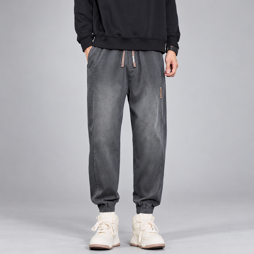 Mario Men’s Tapered Drawstring Denim Joggers