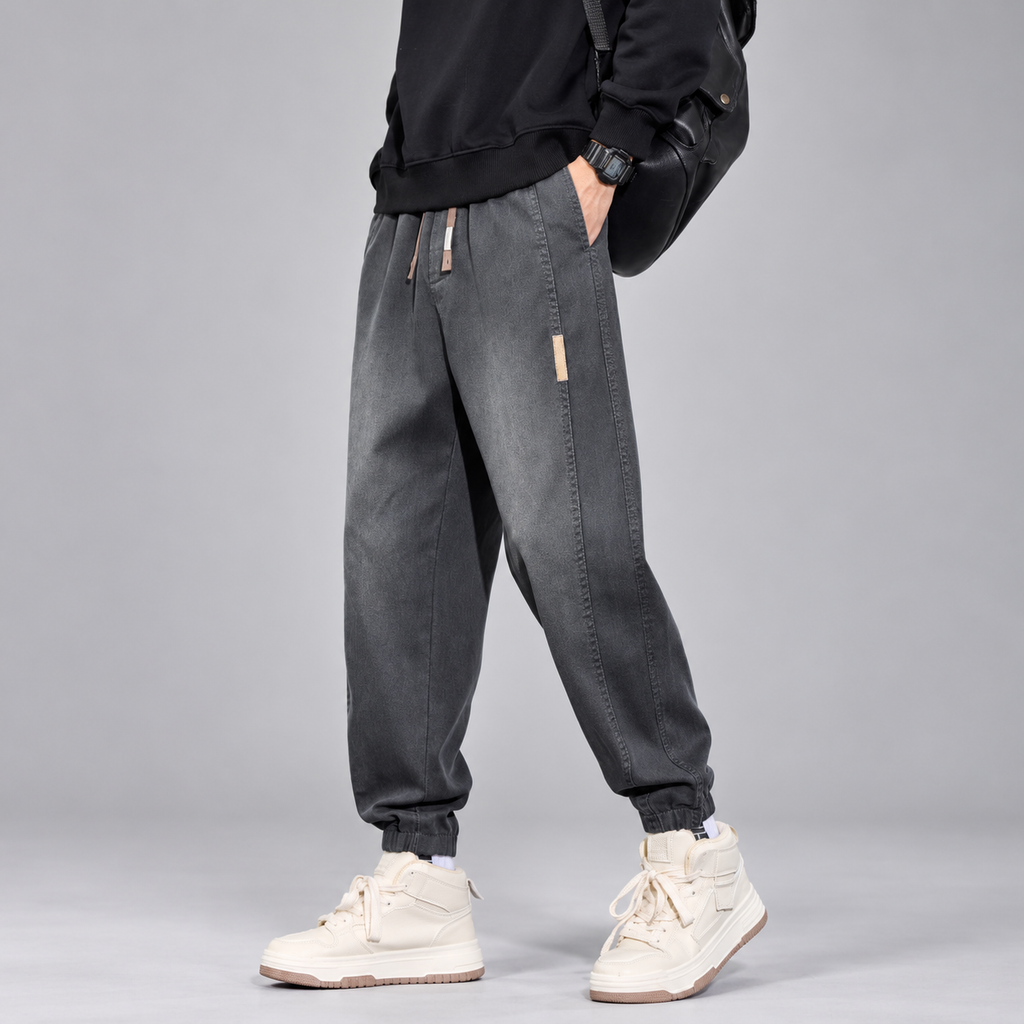 Mario Men’s Tapered Drawstring Denim Joggers