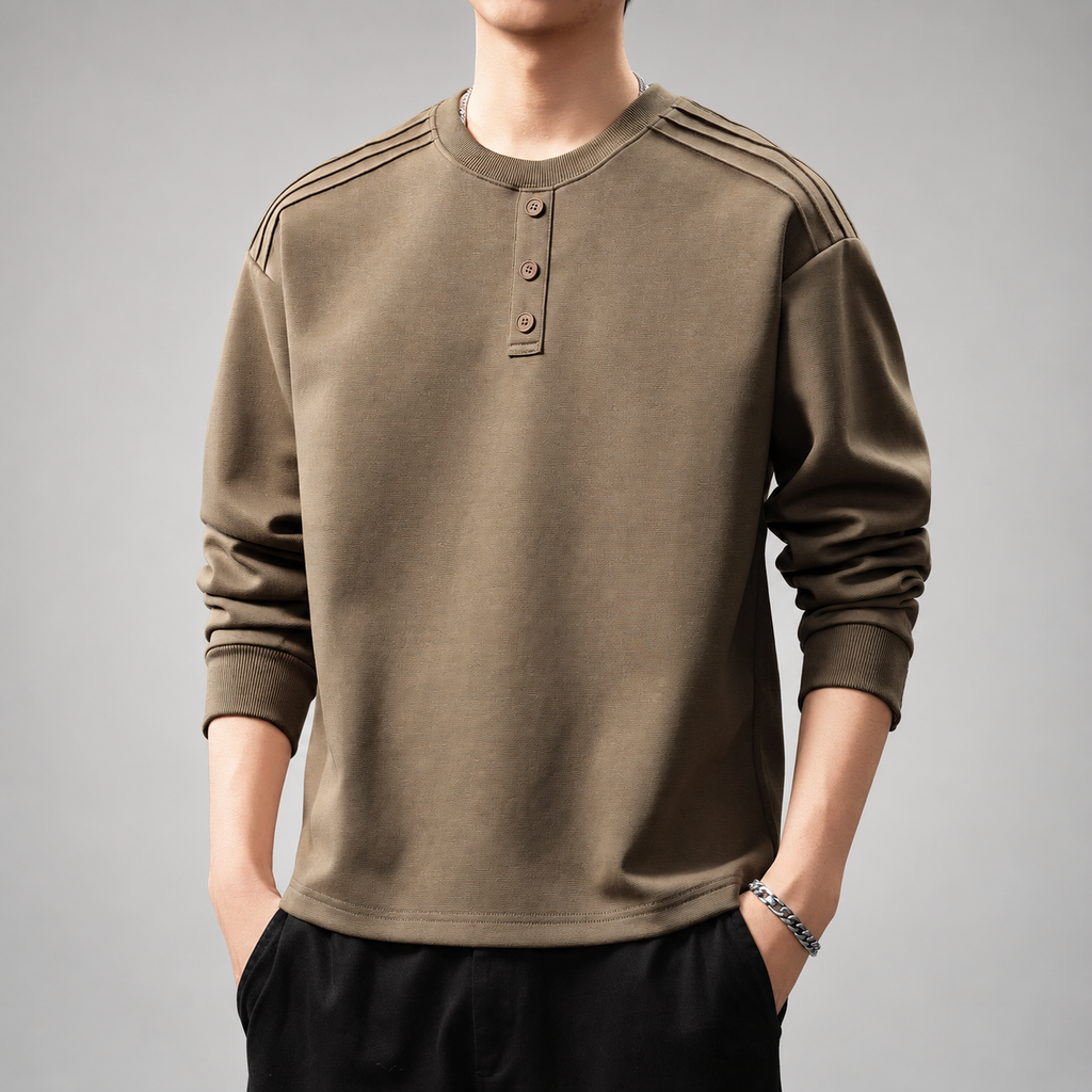 Oswin Men’s Long Sleeve Henley Shirt