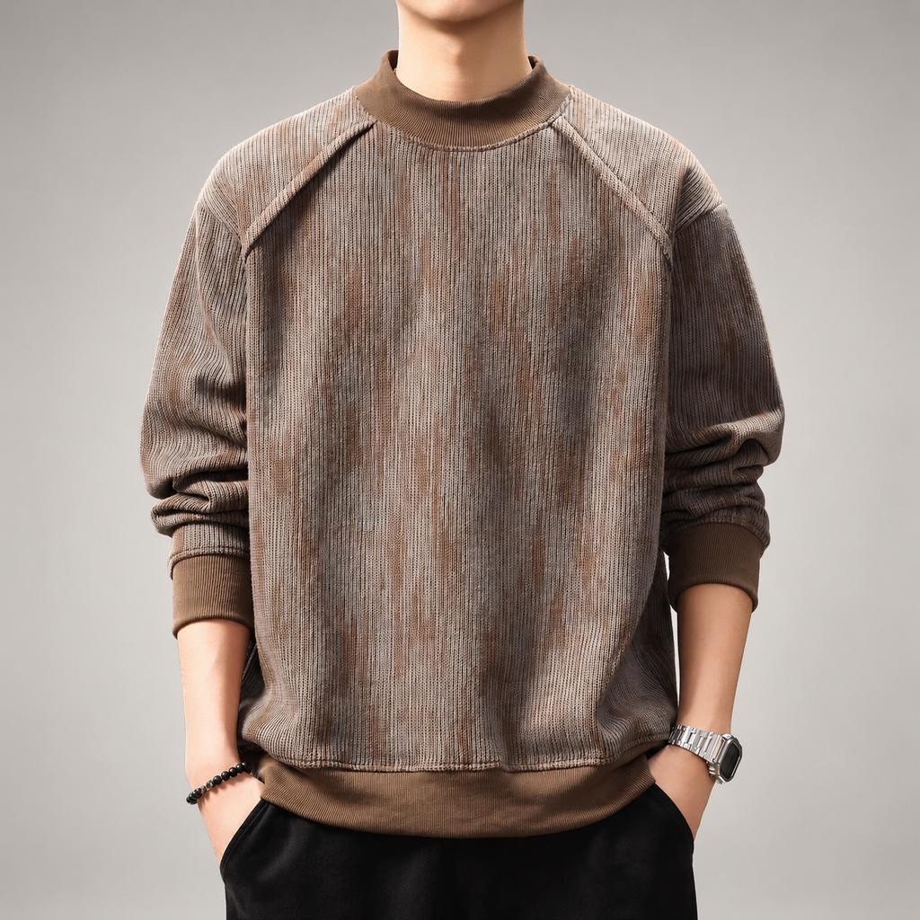 Belmont Men's Textured Mock Neck Sweater