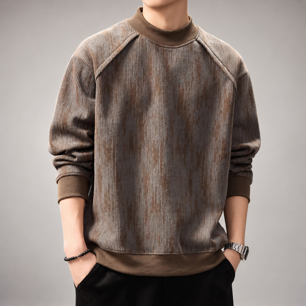 Belmont Men's Textured Mock Neck Sweater