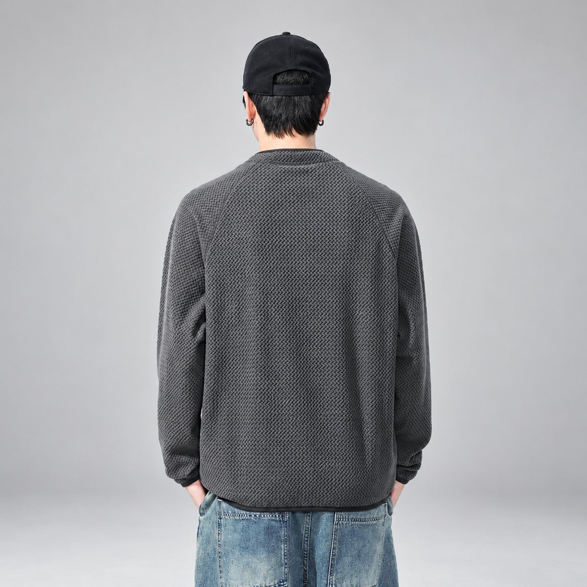 Oswald Men's Zigzag Textured Quarter-Zip Pullover