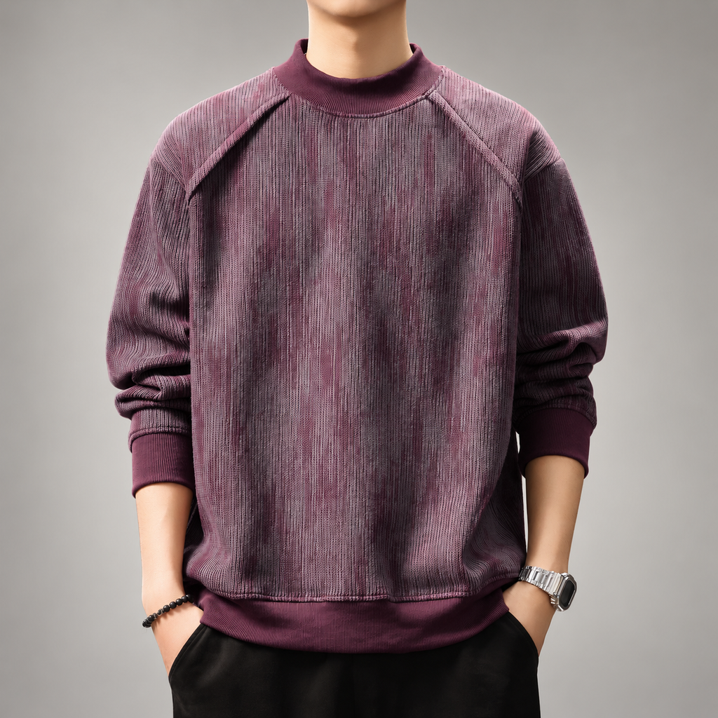 Belmont Men's Textured Mock Neck Sweater