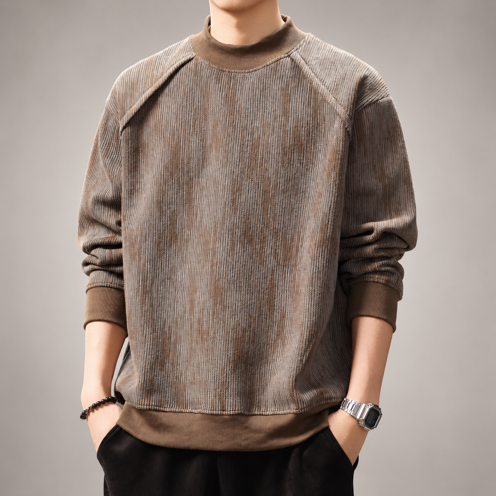 Belmont Men's Textured Mock Neck Sweater