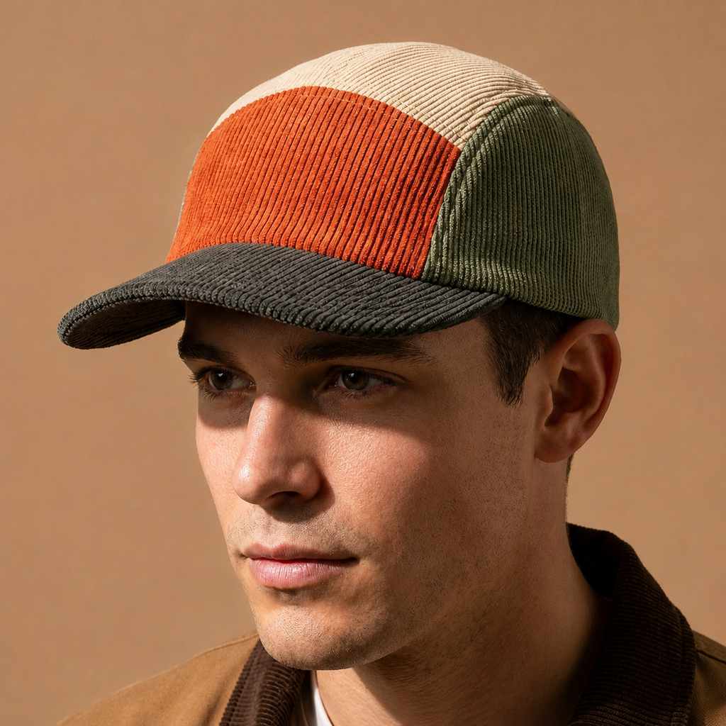 Theo Men’s Corduroy Cap – Adjustable Short Brim Casual Hat