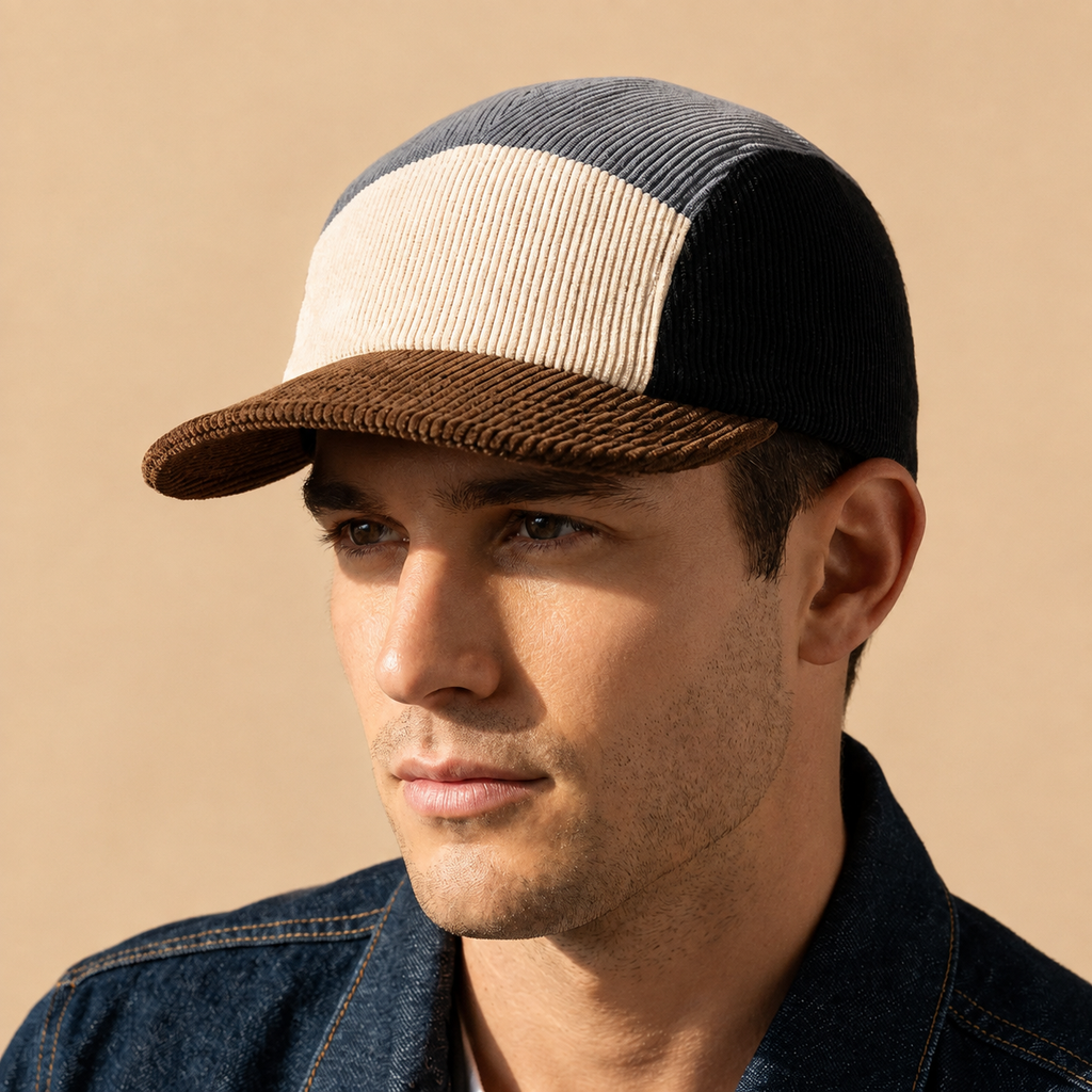 Theo Men’s Corduroy Cap – Adjustable Short Brim Casual Hat