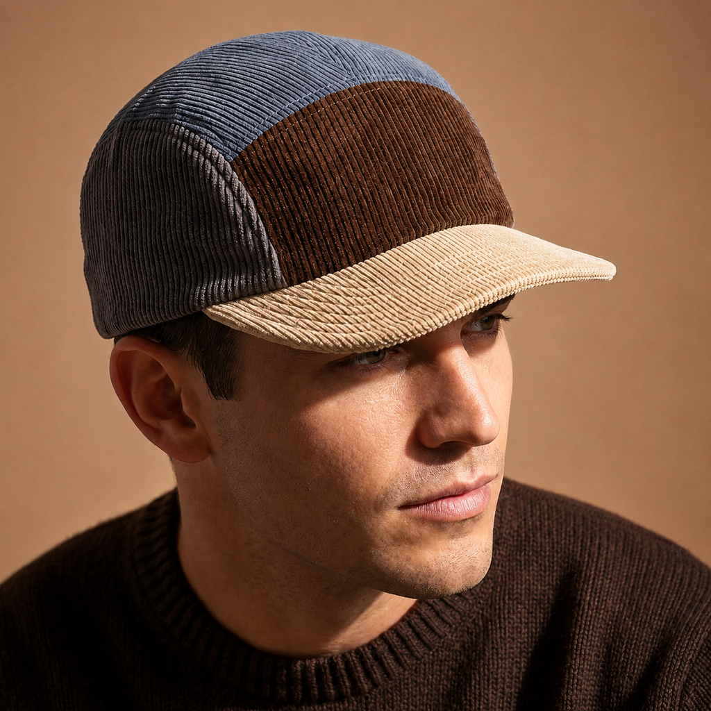 Theo Men’s Corduroy Cap – Adjustable Short Brim Casual Hat